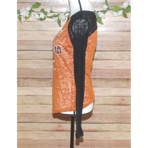 G3 For Her Ladies Texas Longhorns 83 Burn Out Tee Shirt Top Size S Long Sleeve - Picture 5 of 9